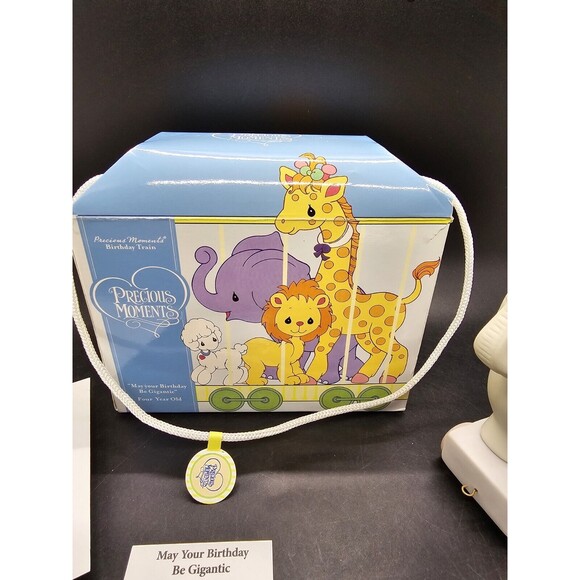 Precious Moments 15970 May Your Birthday be Gigantic Train Age 4 Elephant In Box - Picture 12 of 16